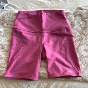ALO Yoga Pink Bike Shorts with Elastic Waistband